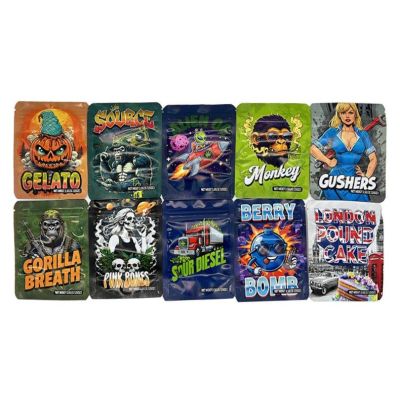 Animated Design 3.5g Mylar Weed Bags